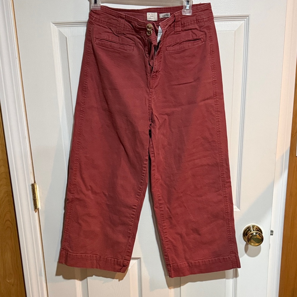 A New Day coral wide leg cropped pants